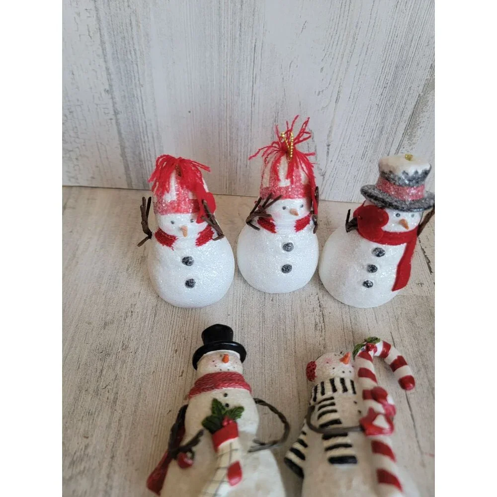 Glitter Variety‎ candy cane snowman ornament Xmas set home decor